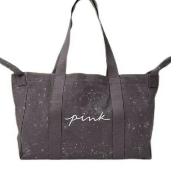Victorias Secret Pink Beach Large Tote Weekender Bag Gray - Picture 1 of 3